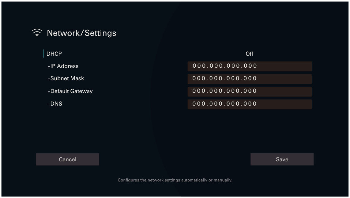 GUI NetworkSetup Mz